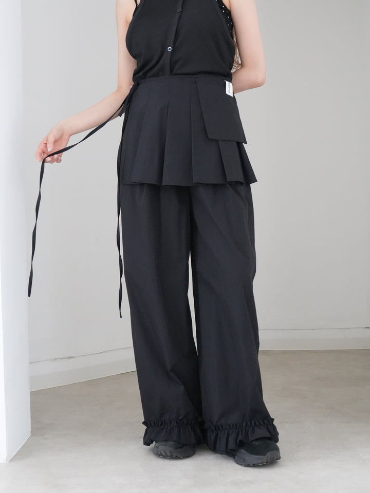 pleated wrap pants