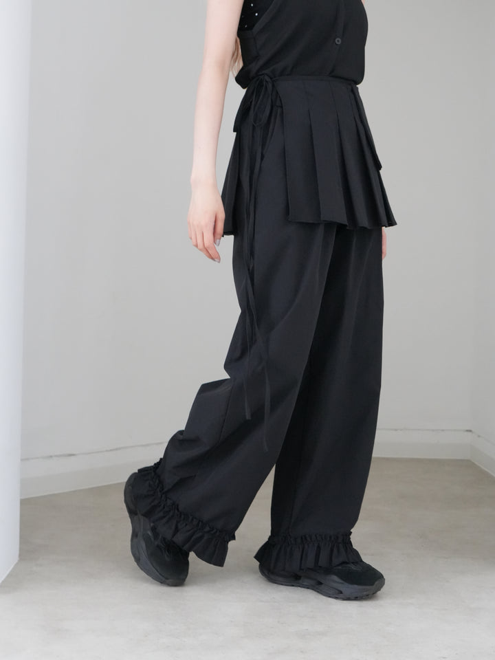 pleated wrap pants