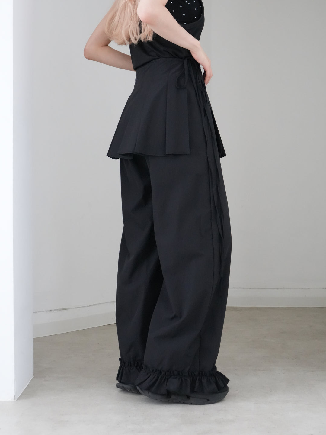 pleated wrap pants