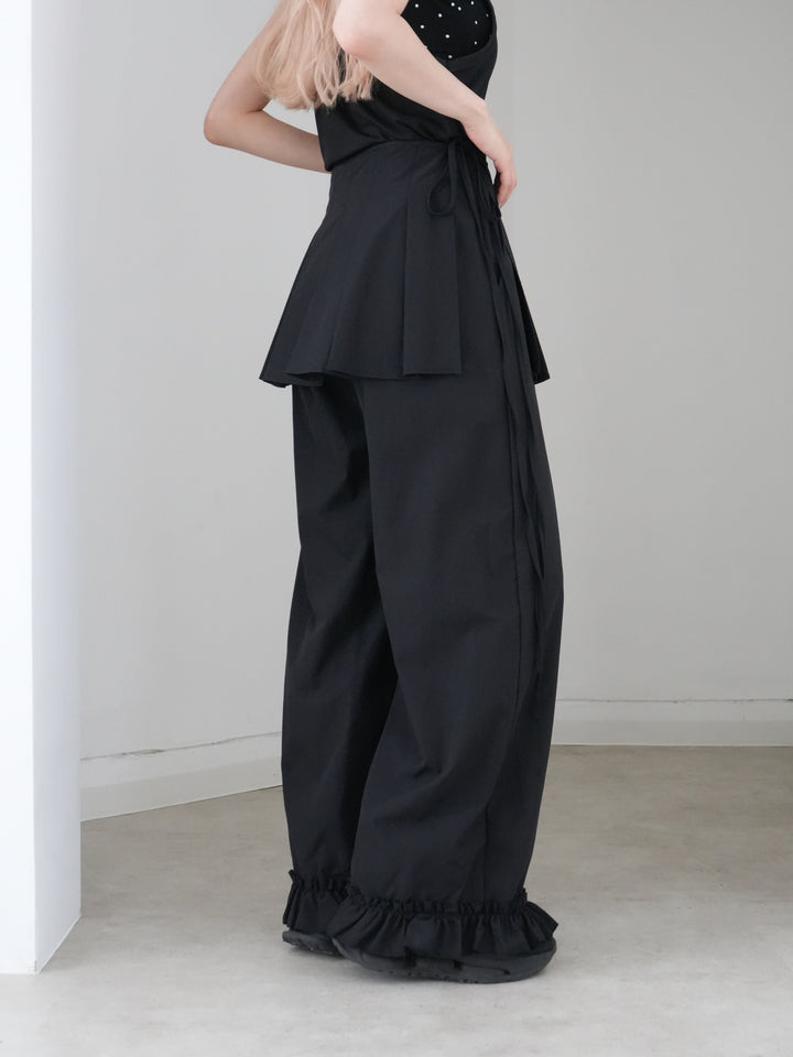 pleated wrap pants