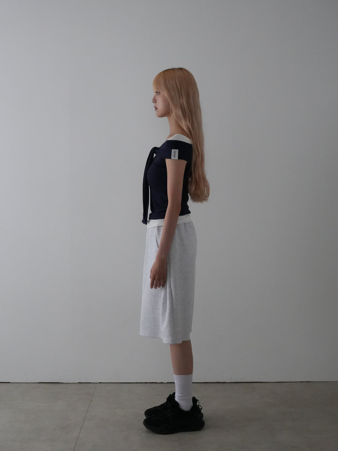 off shoulder twist ribbon top