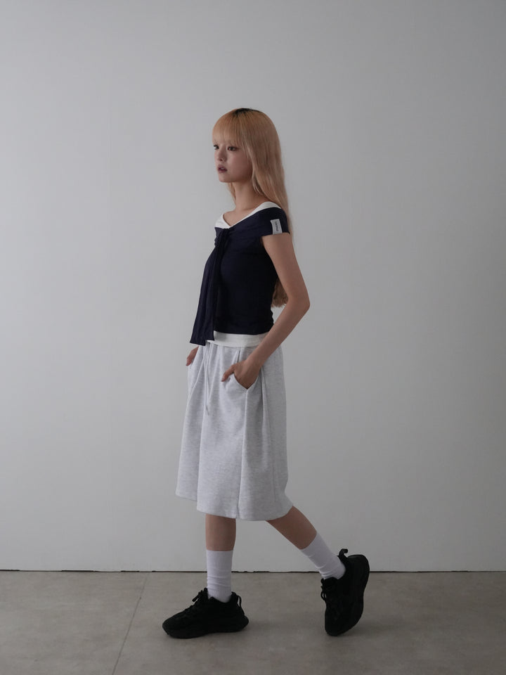 off shoulder twist ribbon top