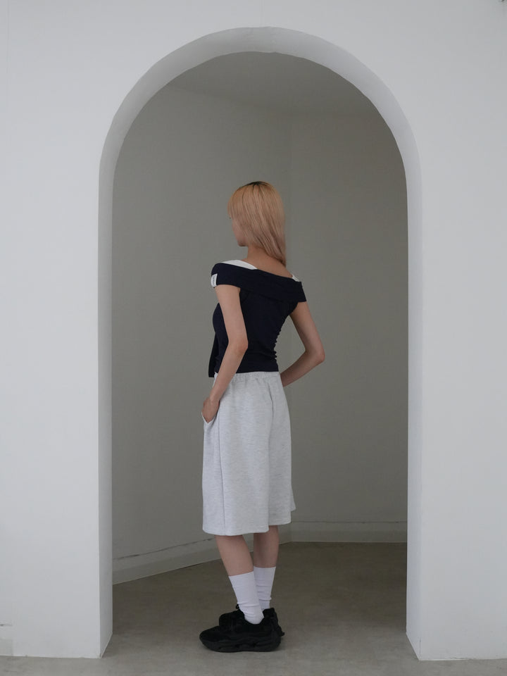 off shoulder twist ribbon top