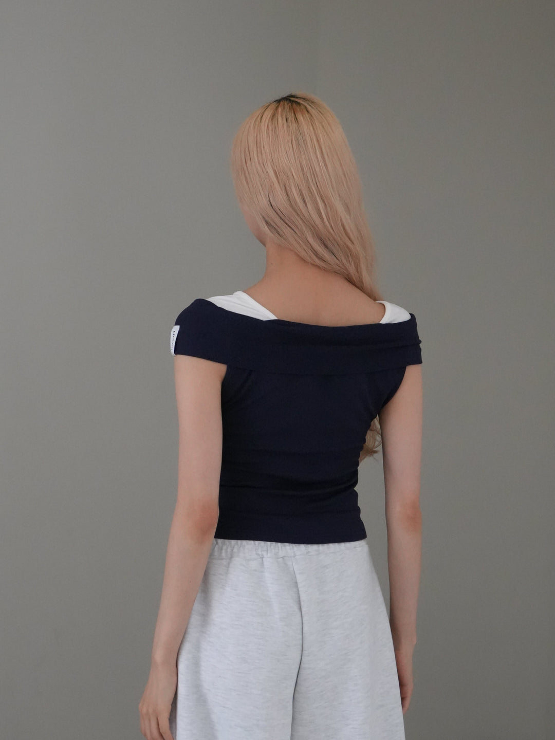off shoulder twist ribbon top