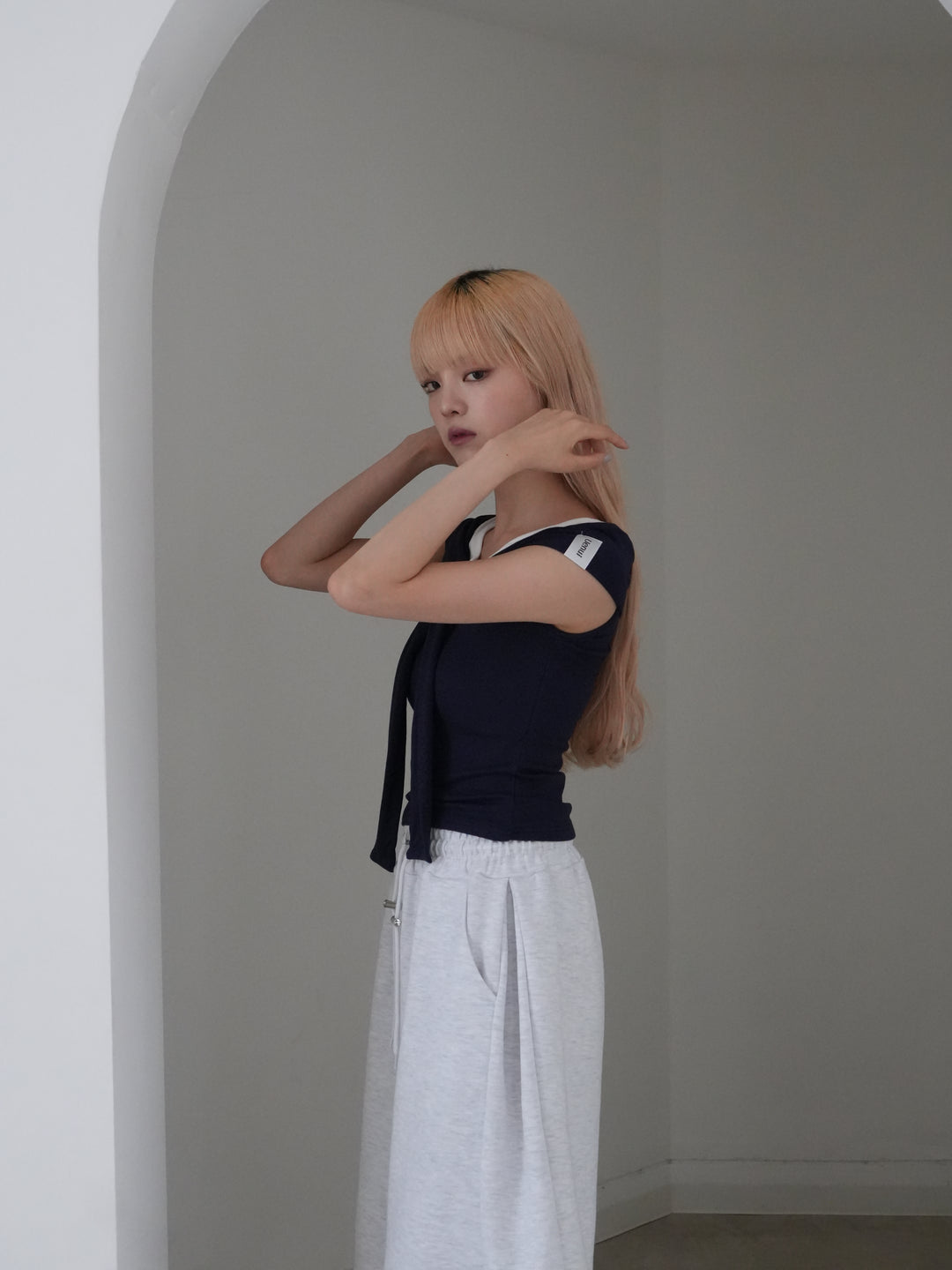 off shoulder twist ribbon top
