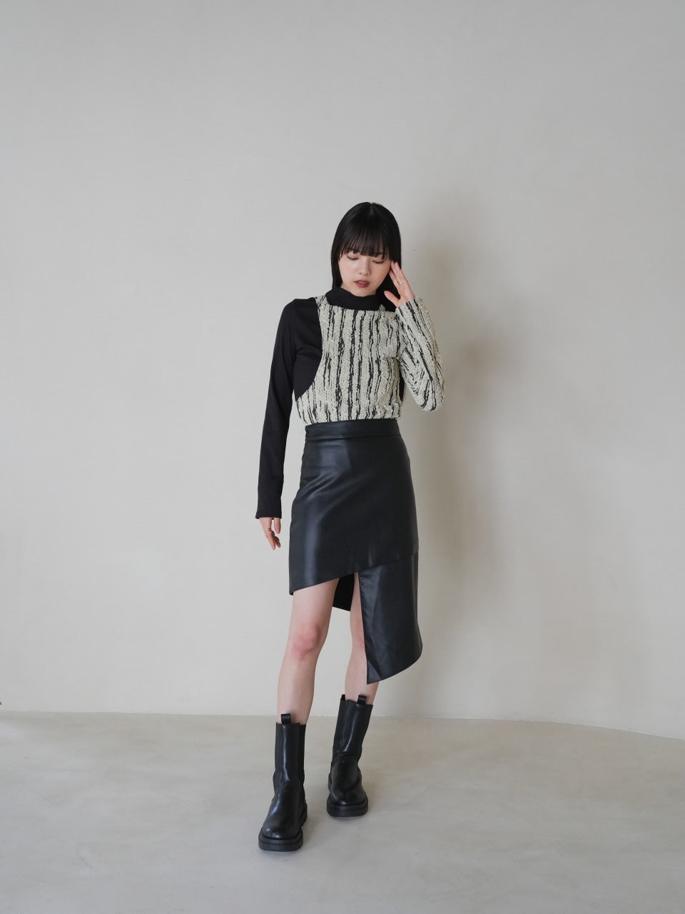 【 12月下旬発送予定 】docking knit tops