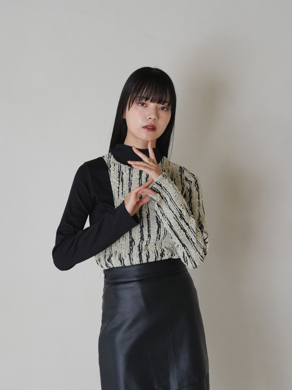 【 12月下旬発送予定 】docking knit tops