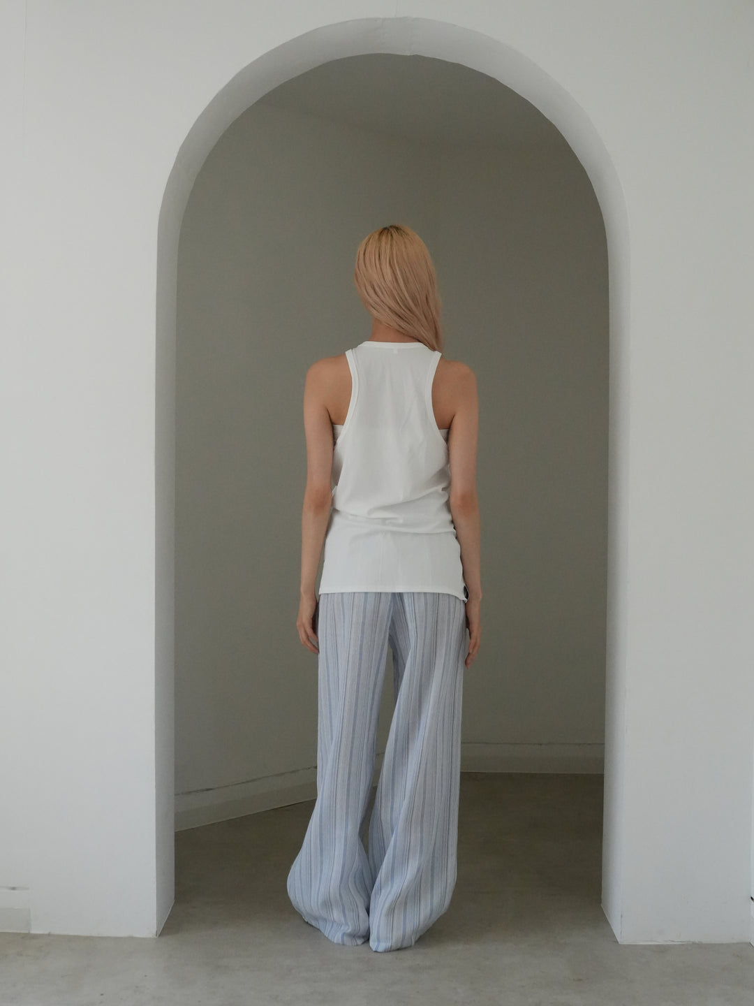 asymmetric button rib tank top