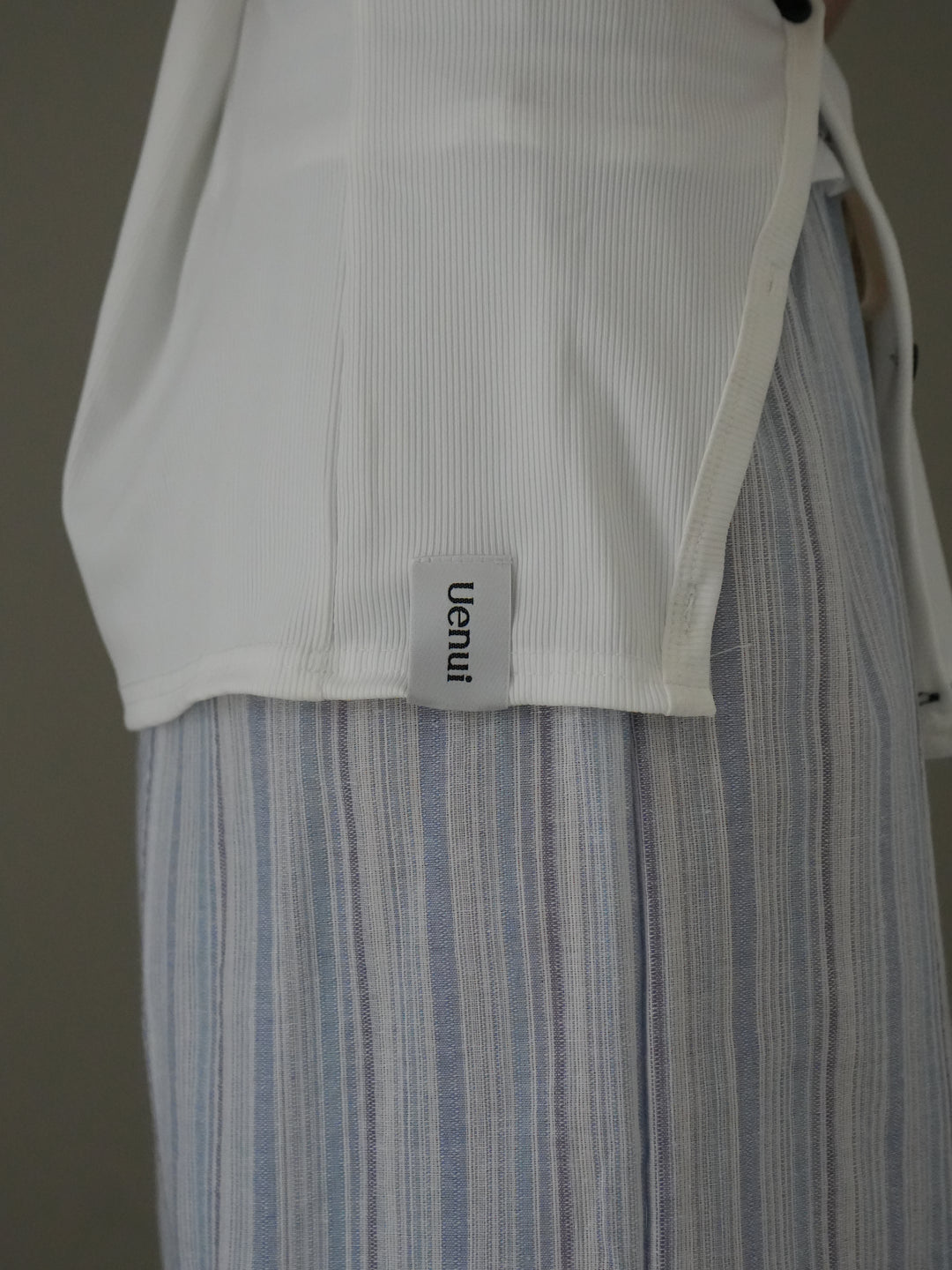 asymmetric button rib tank top