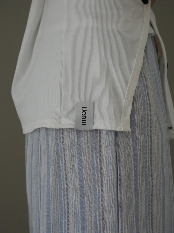 asymmetric button rib tank top