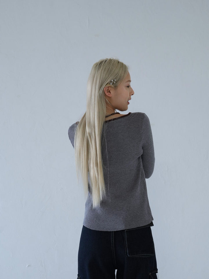 【 10月上旬発送予定 】layered rib knit top