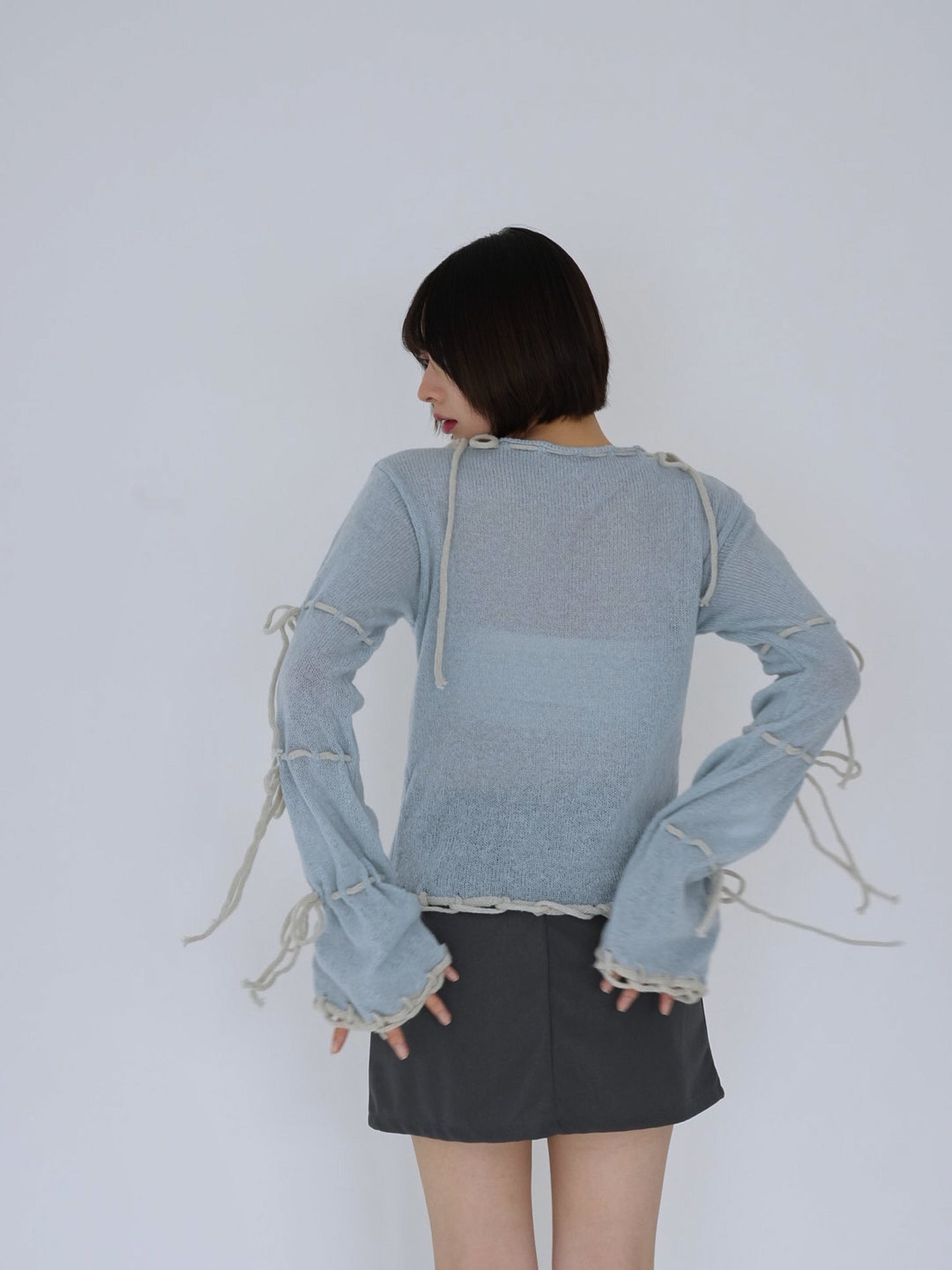 ribbon detail knit top