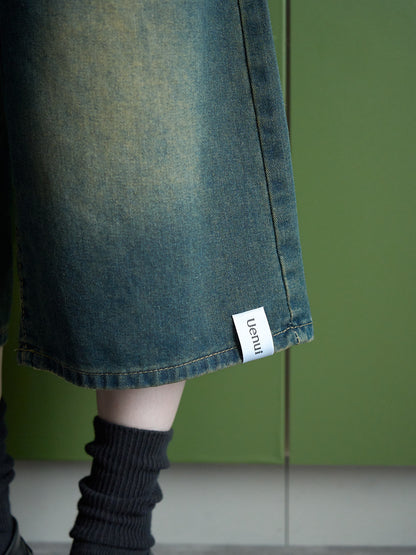 wide denim culottes