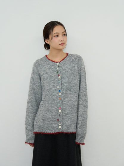 color button knit cardigan