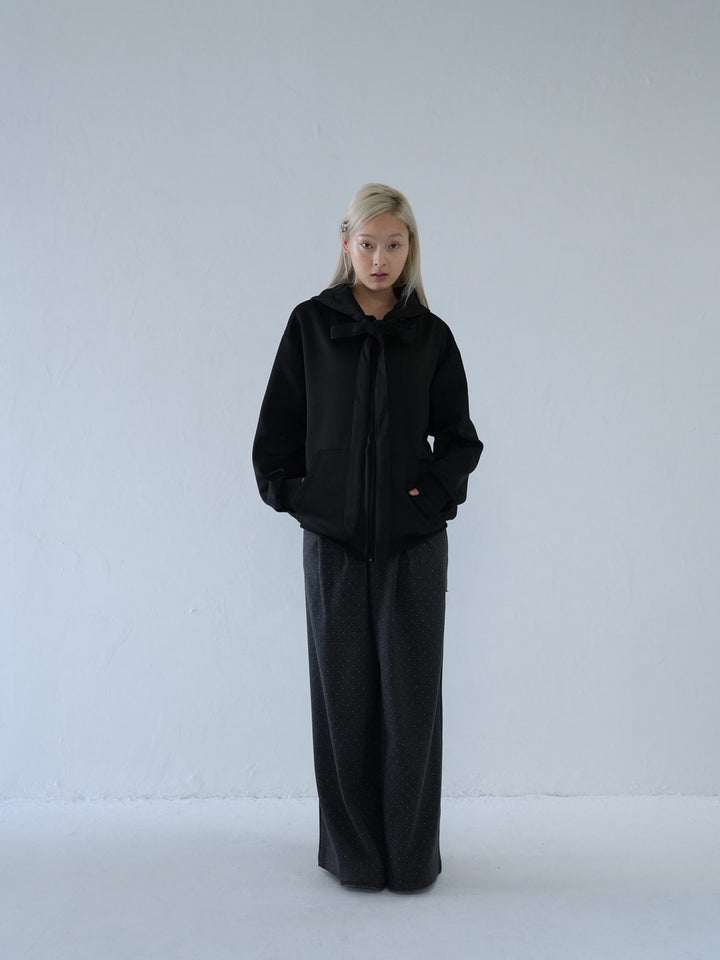 【 10月上旬発送予定 】ribbon zip-up hoodie
