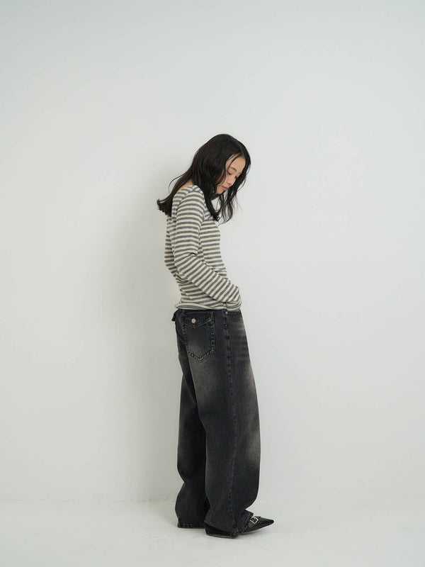 ヴィンテージ ワイドデニムパンツ 大人カジュアル レディース Uenui