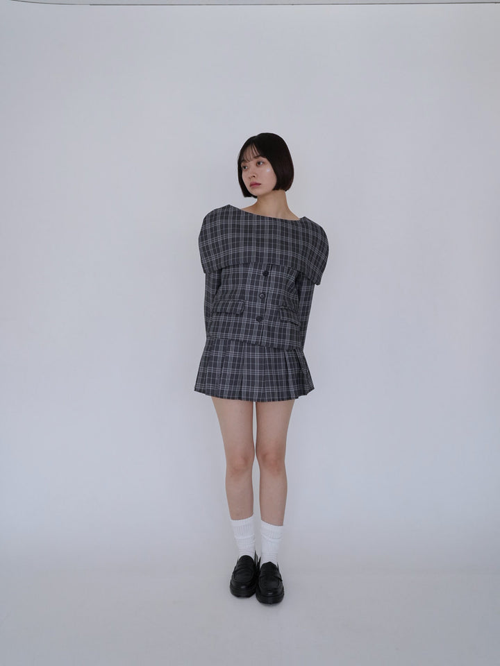【8月26日発送予定】3piece check jacket and skirt