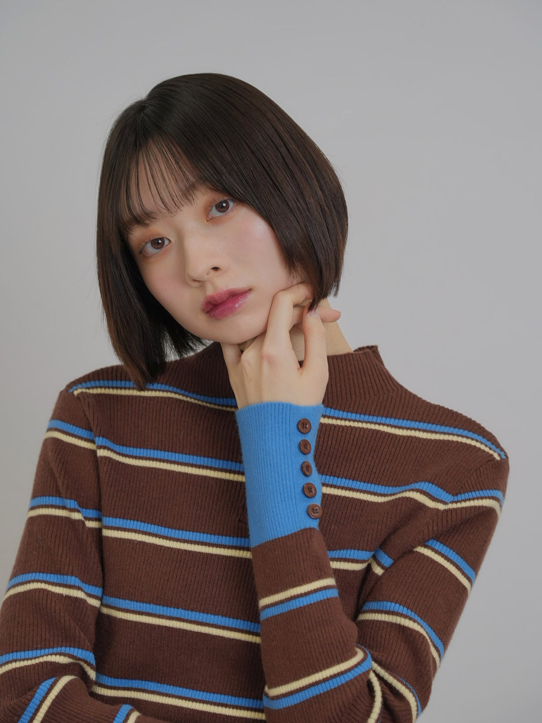 border rib knit  top