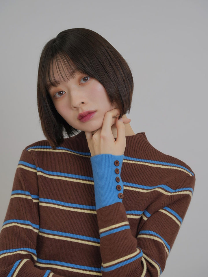 border rib knit  top