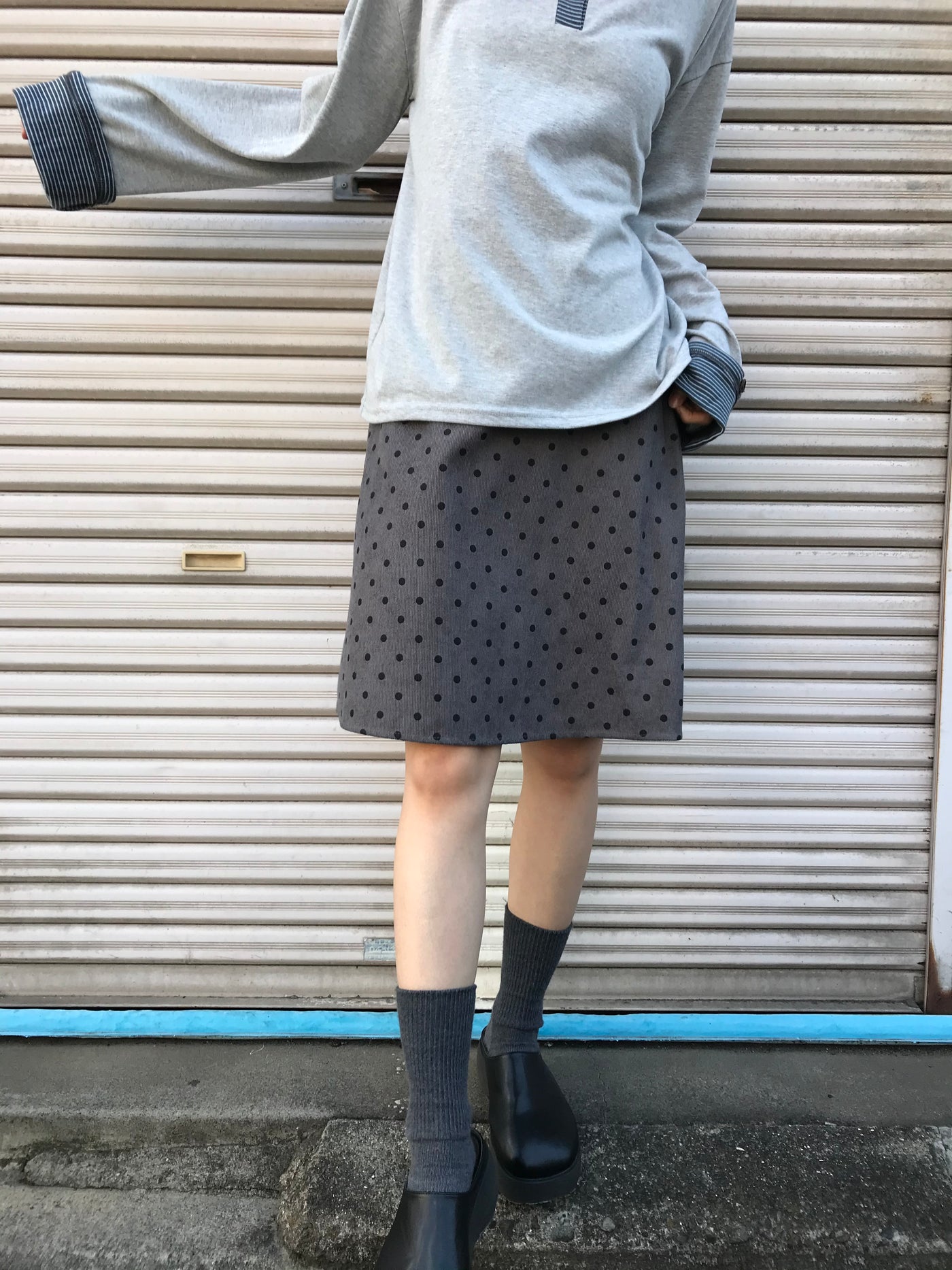 ドット コーデュロイスカート カジュアルガーリー レディース Uenui
