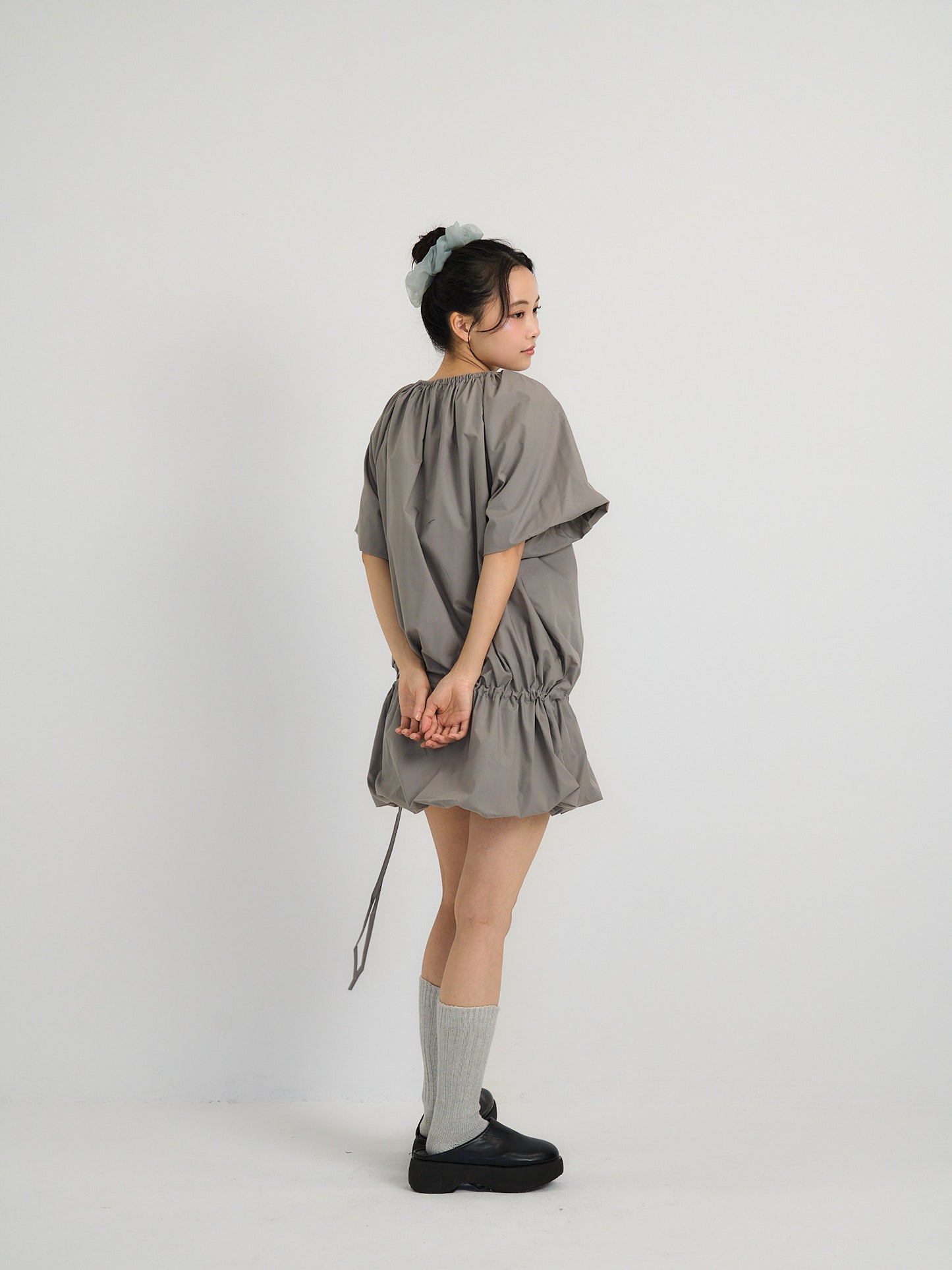 drawstring mini dress
