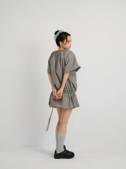 drawstring mini dress