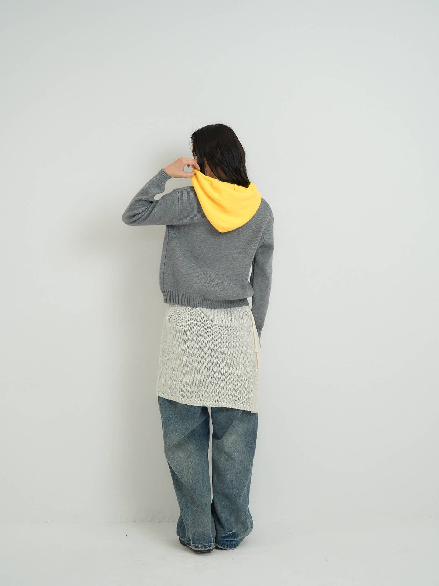 bicolor zip knit