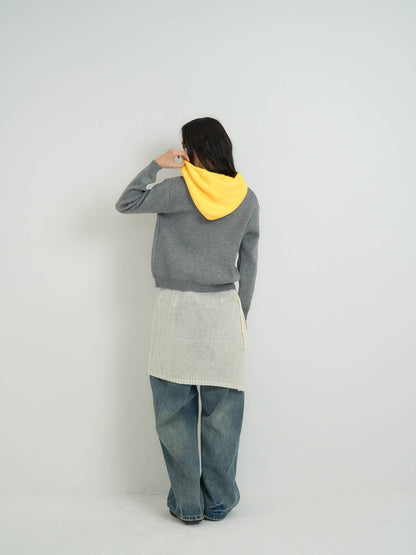 bicolor zip knit
