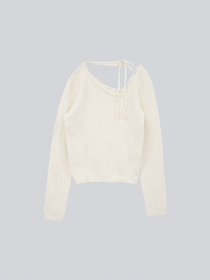 ribbon choker knit top