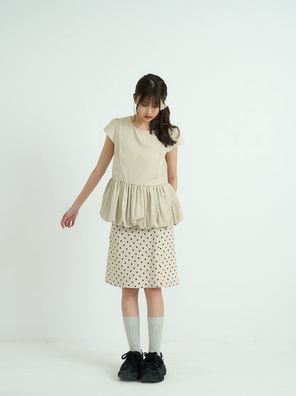peplum puff sleeve blouse
