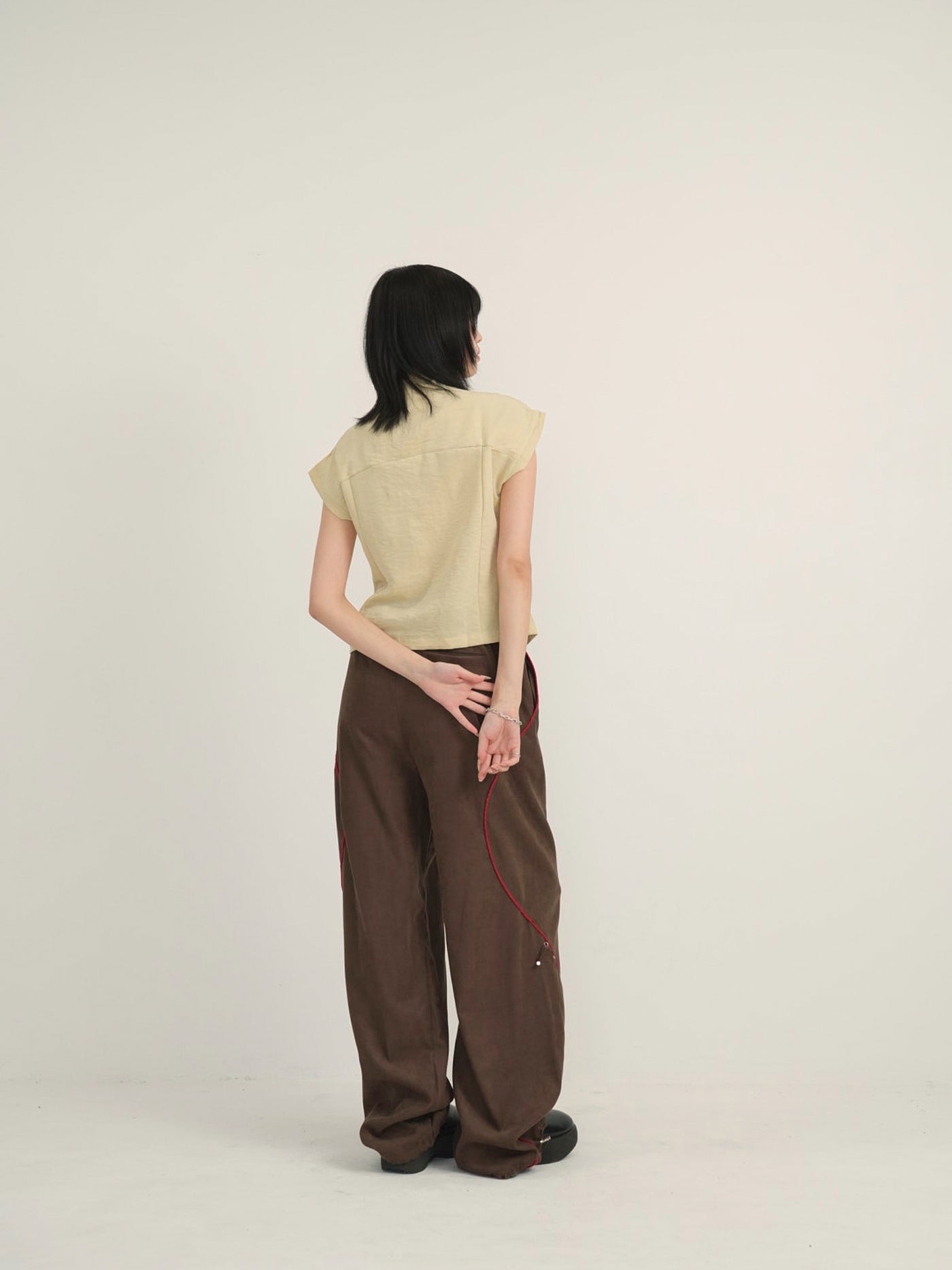asymmetric collar shirt