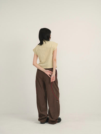 asymmetric collar shirt