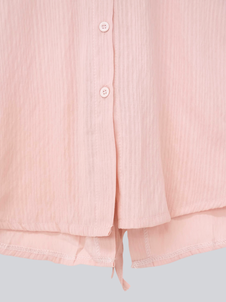 crinkle ribbon long sleeve shirt