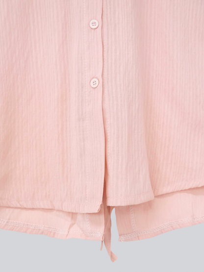 crinkle ribbon long sleeve shirt