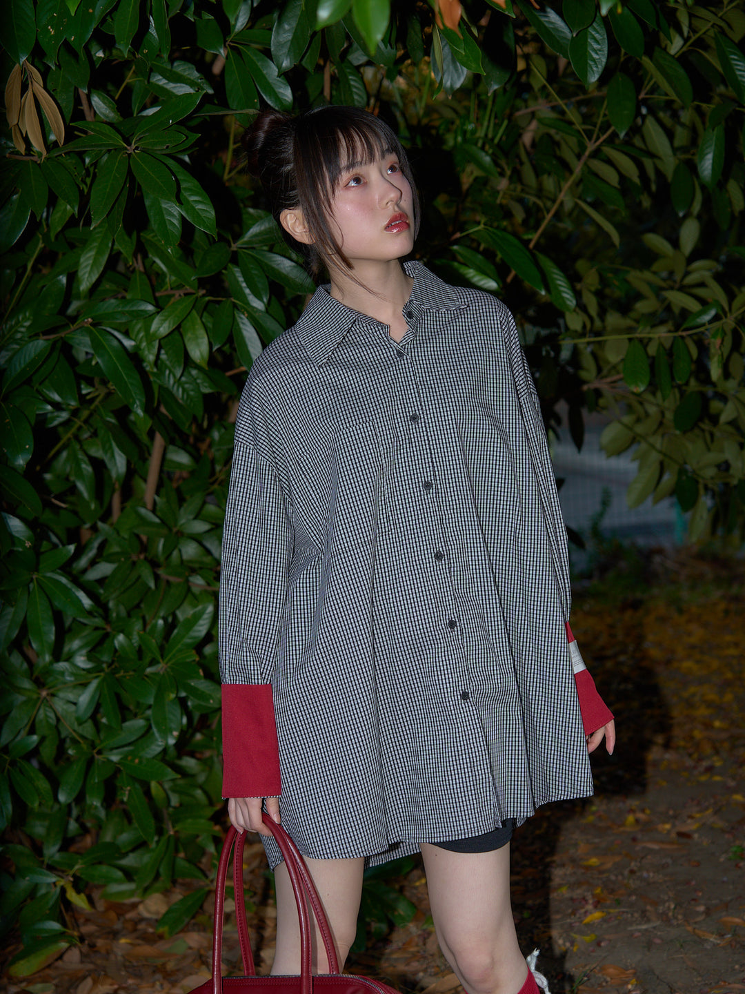 striped big sleeve shirt