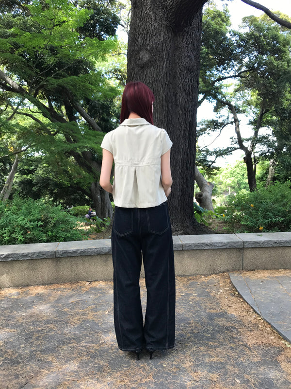 アシンメトリー ワイドデニムパンツ 大人カジュアル レディース Uenui