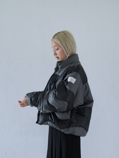 wave bicolor down jacket