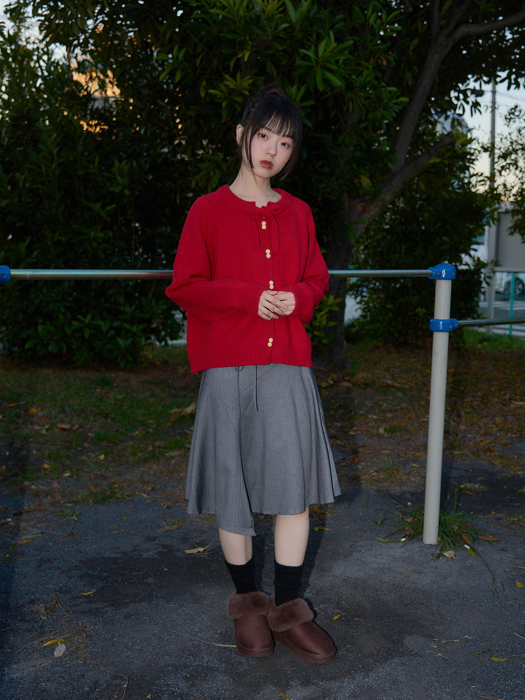 ribbon tie knit cardigan