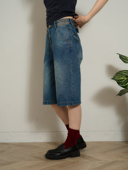 denim bermuda pants