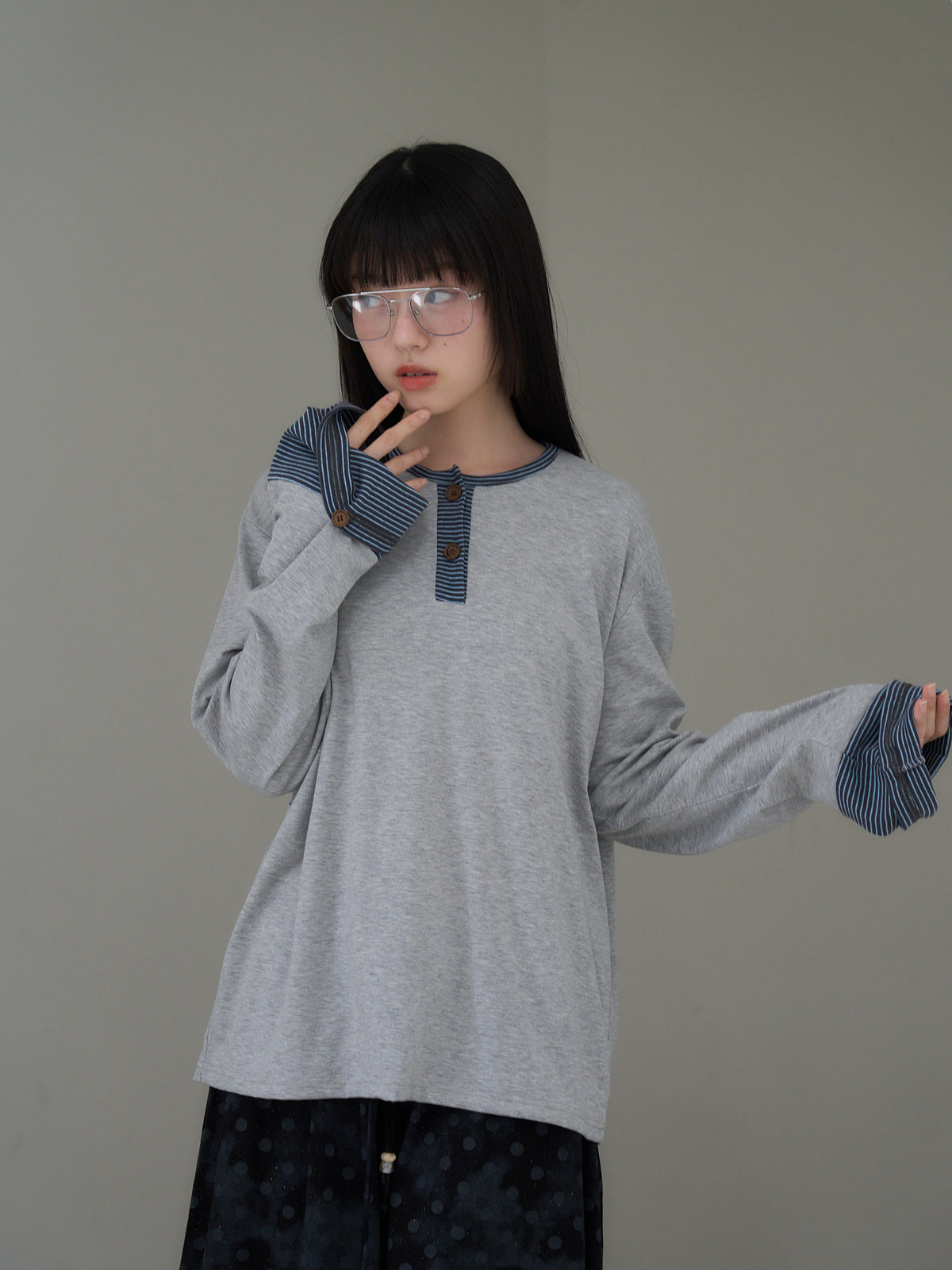 border henley long sleeve tee