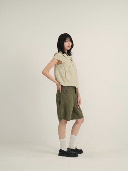 waist check cargo half pants