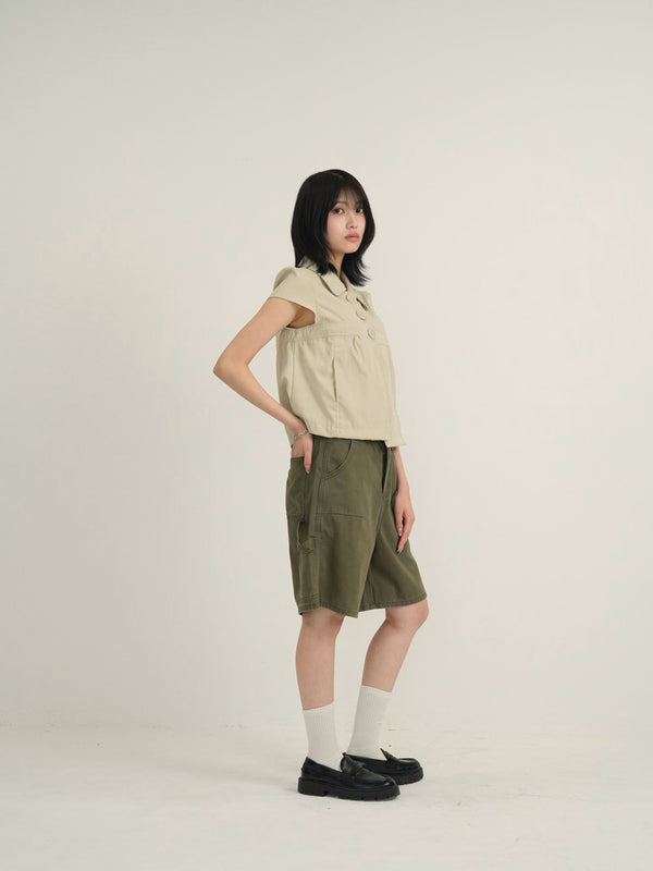 waist check cargo half pants