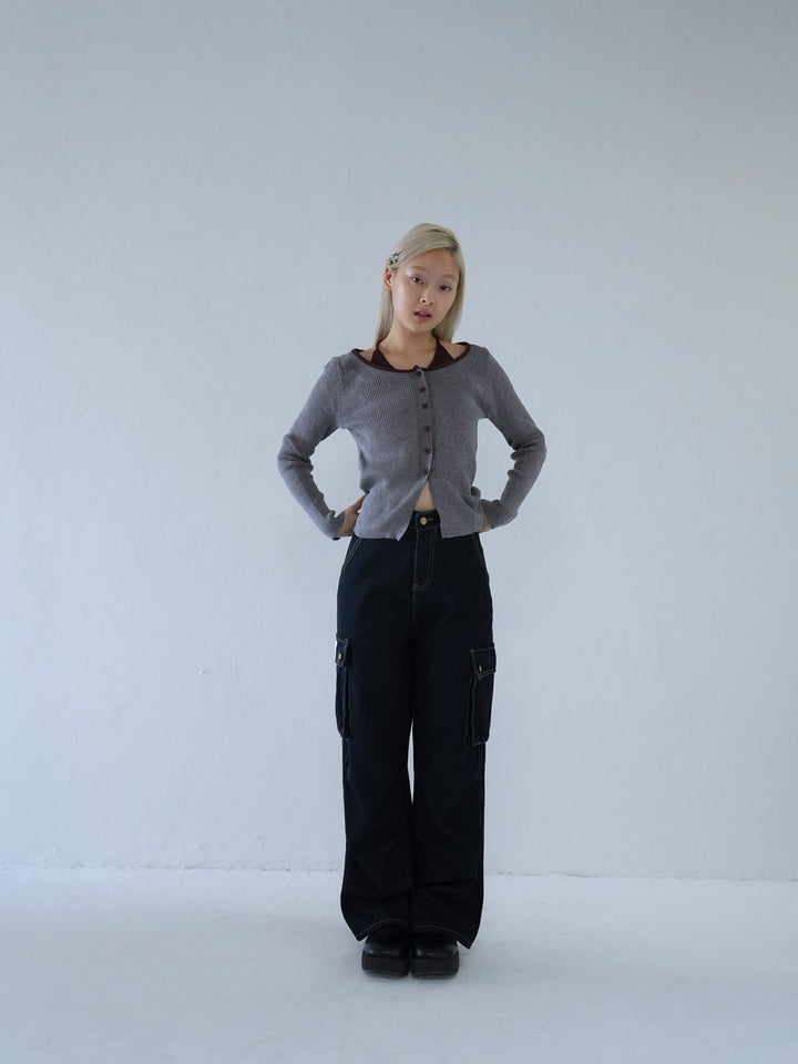 【 10月上旬発送予定 】layered rib knit top