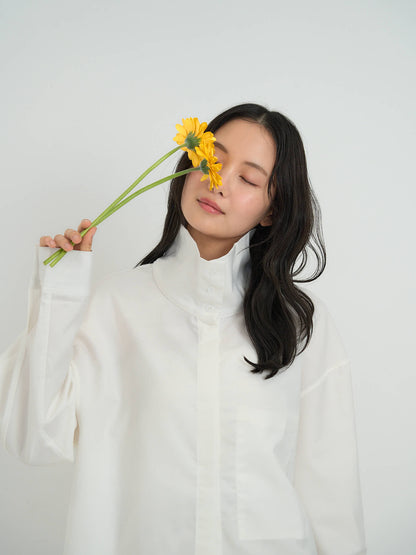 stand collar oversize shirt