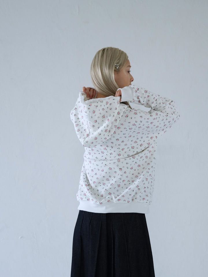 【 10月上旬発送予定 】tiny floral frill hoodie