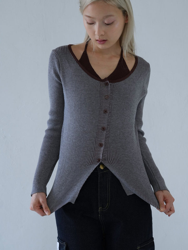 【 10月上旬発送予定 】layered rib knit top