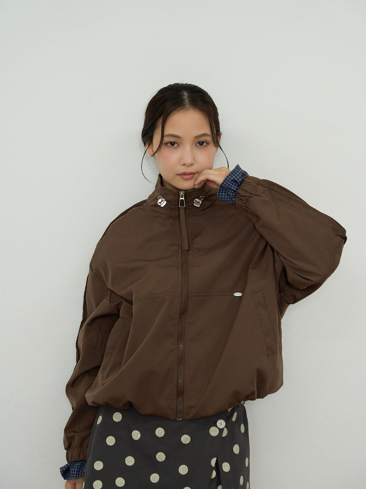 stand collar blouson