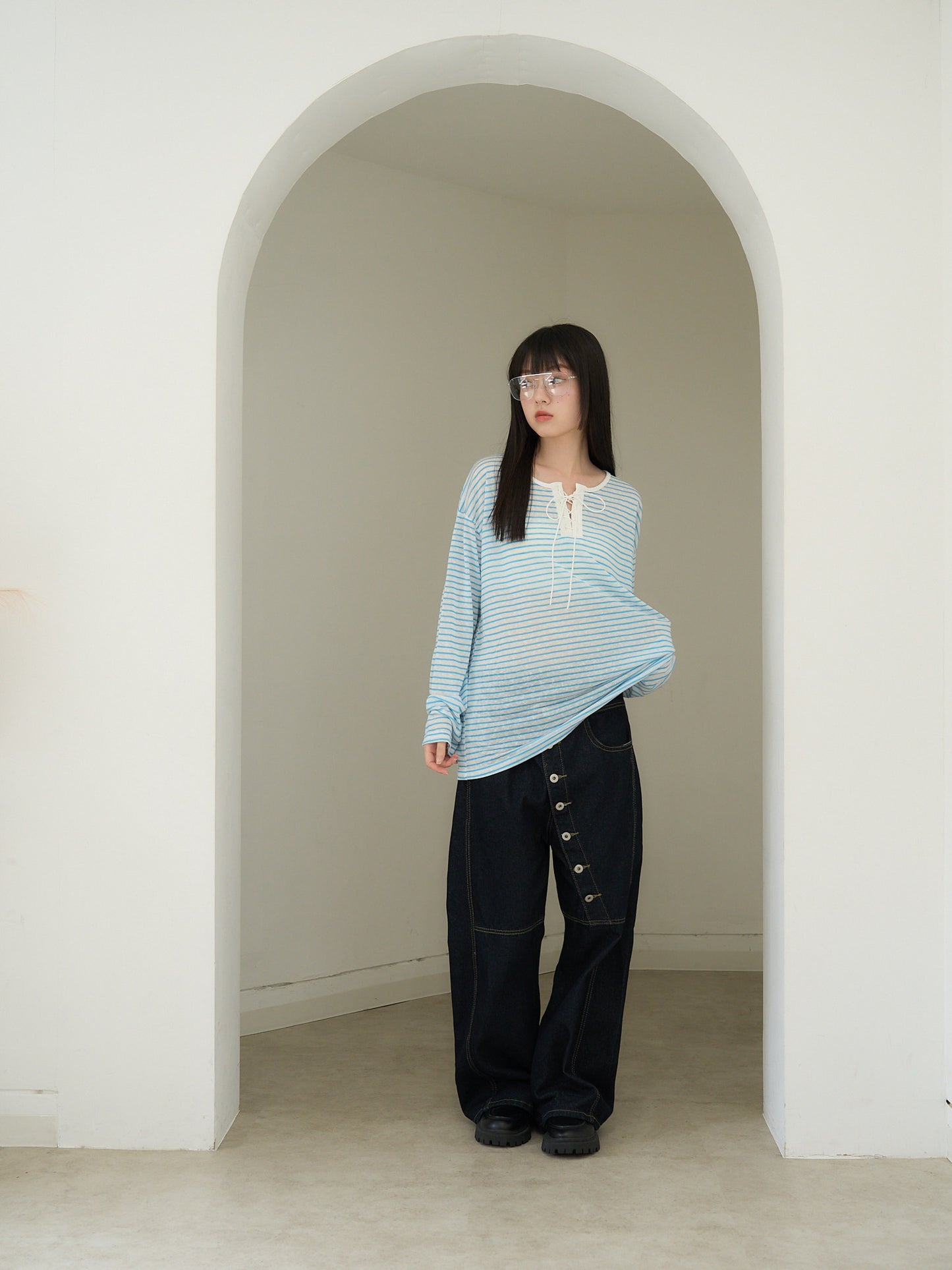 french border long sleeve knit
