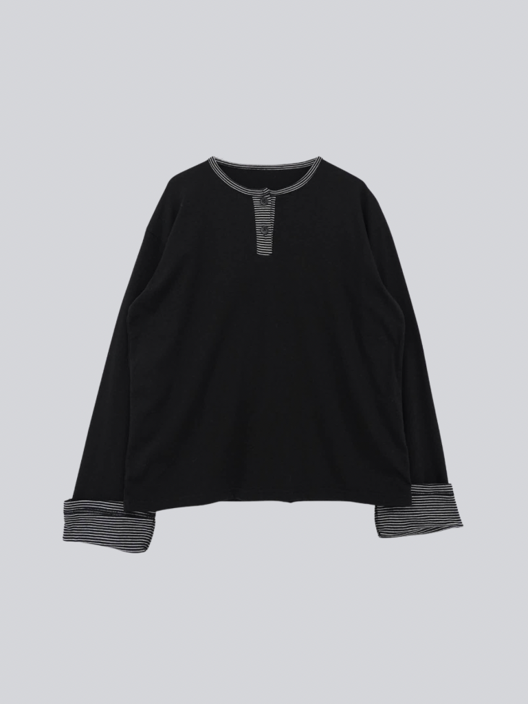 border henley long sleeve tee