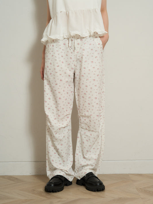 floral wide pants
